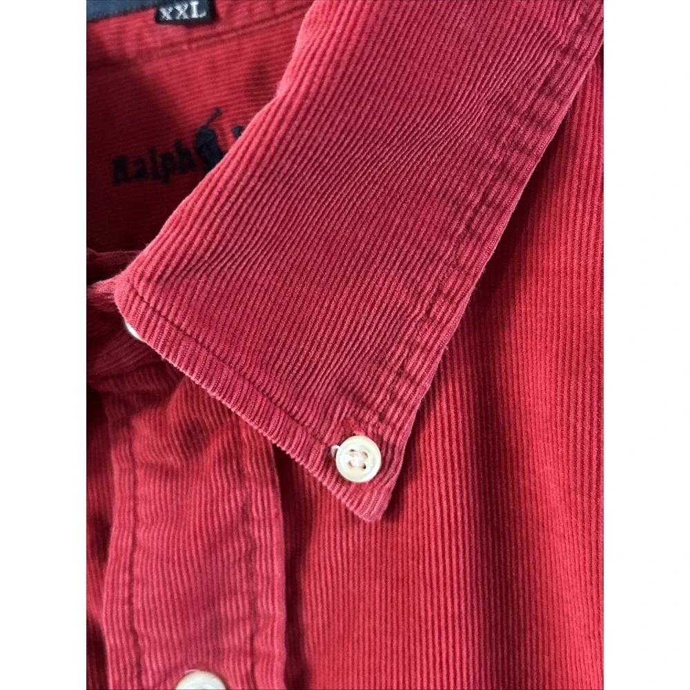 Mens Vintage RALPH LAUREN Corduroy Long Sleeve Button Up Shirt Sz XXL
